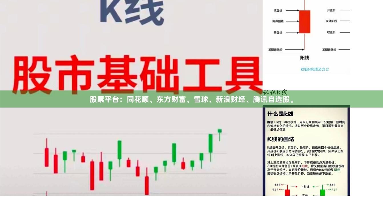 股票平台：同花顺、东方财富、雪球、新浪财经、腾讯自选股。